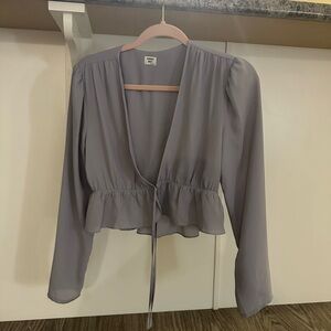 Sunday Best Lavender Tie Front Blouse